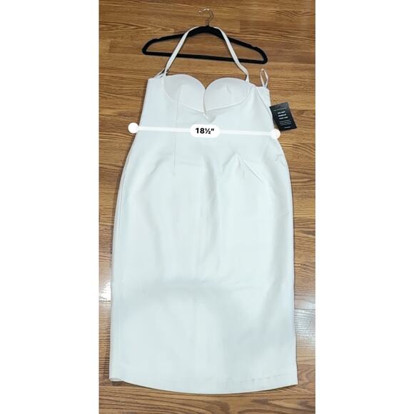 Retrofête White Halter bodycon Midi wedding  Party Cheryl Dress size  XL NWT - Picture 6 of 11